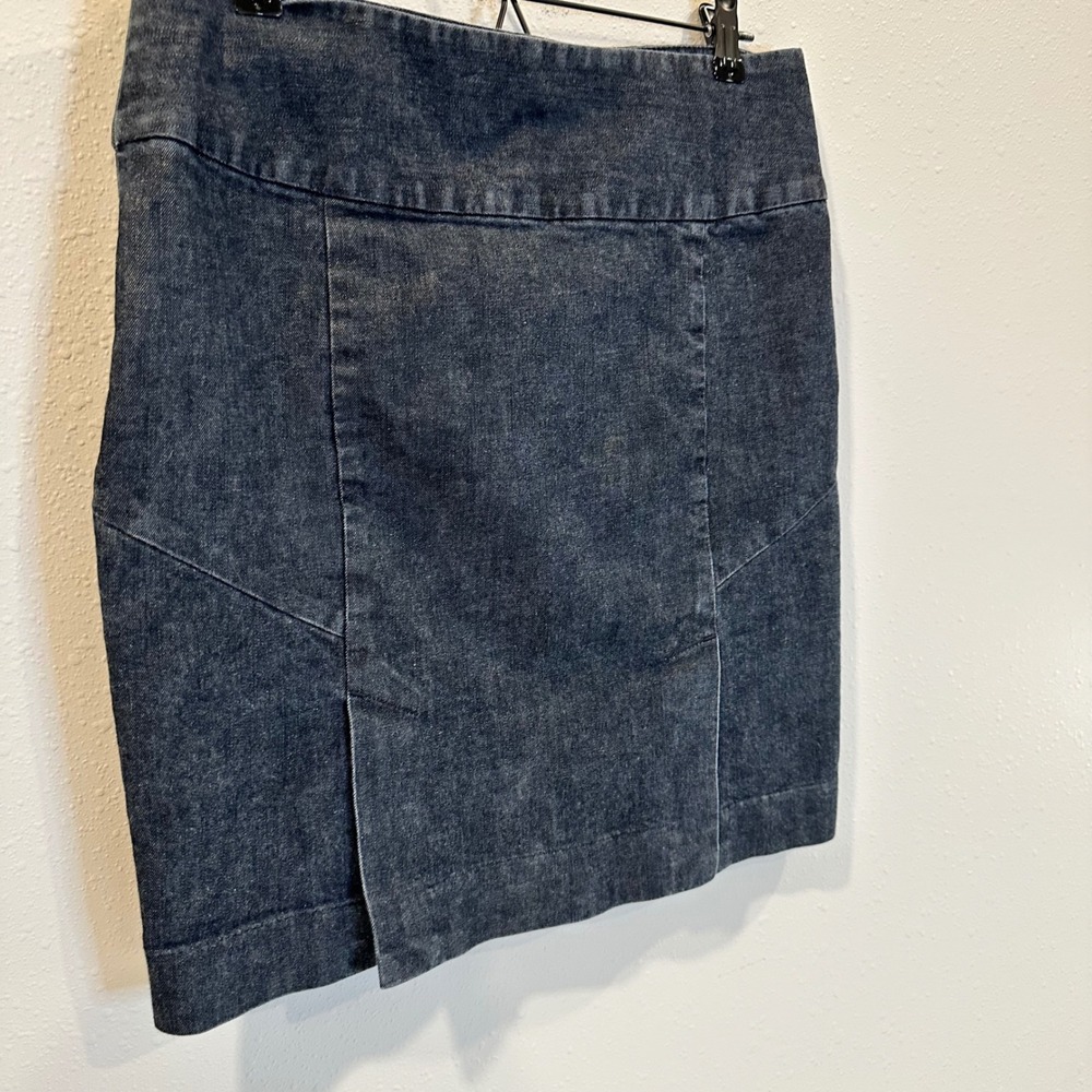 Gap Denim Mini Skirt Women 8 Dark Blue Side Zip Stretch Indie Sleaze Y2K Bodycon - Picture 3 of 16